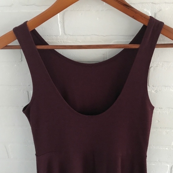 Vintage 90s Mini dress/Jumper Open Back Burgundy/red wine purple Size S - Picture 4 of 5